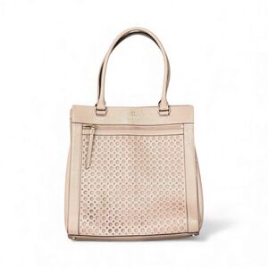 Kate Spade Perri Lane Lynne‎ Tote Beige Leather Perforated Bubbles Large Bag